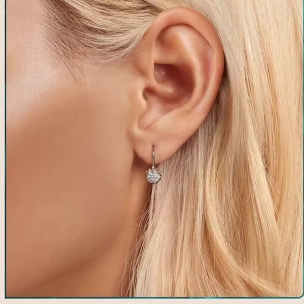 New GRA Certified .5 Carat (1 tcw) Moissanite Diamond Leaverback Earrings